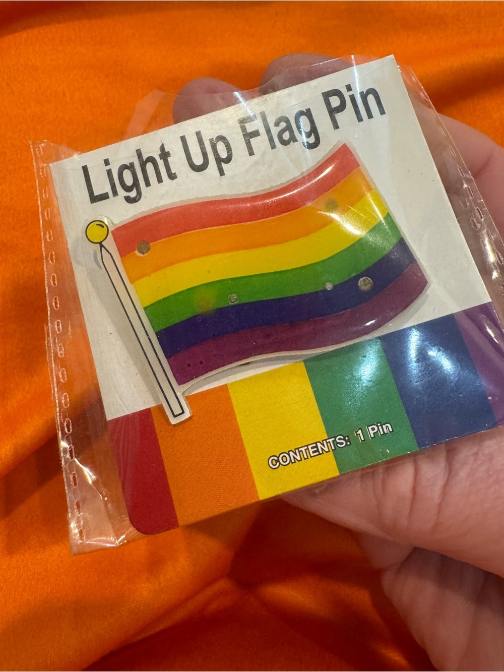 Light Up Rainbow Flag Pin - Multi-Color Pride LED Accessory